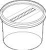 Vasi in plastica Microbox Round 80XL, forma rotonda, PP trasparente, cap.565 ml, dim.110x97x80 (LxLxH mm) per coltura tessuti vegetali, coperchio ermetico e striscia traspirante tipo "XL" gialla, Autoclavabili (240 coperchi + 240 vasi)  