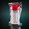 Contenitori universali con tappo a vite cap. 60 mL, 35x70 mm, polipropilene (PP) tappo a vite rosso, con etichetta, sterili confezione singola (500 pz)