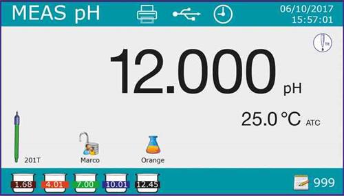 pHmetro da banco digitale mod. pH80, display LCD retroilluminato, pH 0,00...14,00 (0,001pH),completo elettrodo pH vetro XS STANDARD. Cavo S7/BNC, sonda di temperatura NT 55, soluzioni tampone  pH 7 e pH 4, stativo porta elettrodo