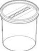 Vasi in plastica Microbox Round 120XXL, forma rotonda, PP trasparente, cap.870 ml, dim.110x97x120 (LxLxH mm) per coltura tessuti vegetali, coperchio ermetico e striscia traspirante tipo "XXL" rossa, Autoclavabili (240 coperchi + 240 vasi)  