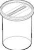 Vasi in plastica Microbox Round Small 114L, forma rotonda, PP trasparente, cap.520 ml, dim.90x80x114 (LxLxH mm) per coltura tessuti vegetali, coperchio ermetico e striscia traspirante tipo "L" bianca, Sterili (384 coperchi + 384 vasi)  