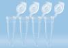 Strisce di 4 microprovette per PCR, High profile, trasparente, base conica, Polipropilene (PP), con tappi attaccati, certificate Biosphere plus (50 pz)