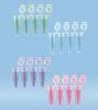 Strisce di 4 microprovette per PCR, High profile, vari colori, base conica, Polipropilene (PP), con tappi attaccati, certificate DNAse/RNAse free (120 pz)