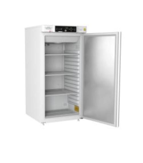 Congelatore verticale da laboratorio GRAM Biobasic RF310, capacità 218 Litri, temp. range -5°C -25°C, display digitale, allarmi acustici e visivi, porta cieca, 4 ripiani, sistema ventilazione, sbrinamento automatico, con ruote dim.595 x 640 x 1220 mm 