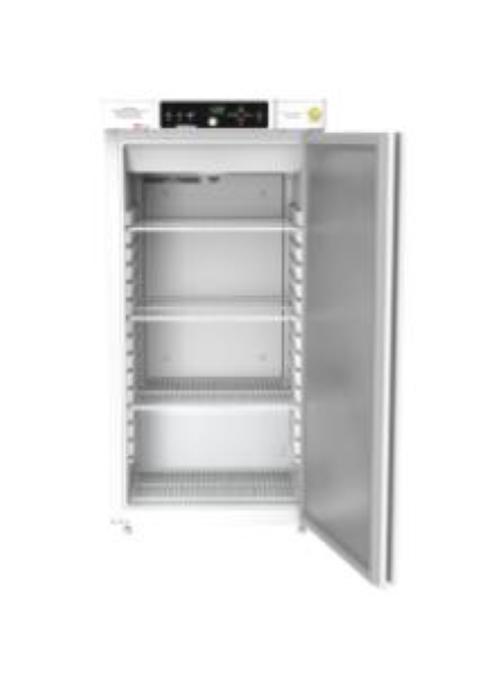 Congelatore verticale da laboratorio GRAM Biobasic RF310, capacità 218 Litri, temp. range -5°C -25°C, display digitale, allarmi acustici e visivi, porta cieca, 4 ripiani, sistema ventilazione, sbrinamento automatico, con ruote dim.595 x 640 x 1220 mm 