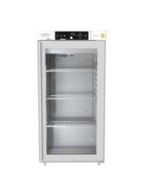 Frigorifero da laboratorio GRAM Biobasic RR310, capacità 218 litri, temp. +2°C +15°C, display digitale, sistema ventilazione forzata, porta in vetro, allarmi acustici e visivi, dim. 595 x 640 x 1220 mm.