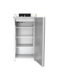 Frigorifero da laboratorio GRAM Biobasic RR310, capacità 218 litri, temp. +2°C +15°C, display digitale, sistema ventilazione forzata, porta piena, allarmi acustici e visivi, dim. 595 x 640 x 1220 mm.