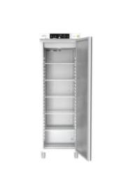 Frigorifero da laboratorio GRAM Biobasic RR410, capacità 346 litri, temp. +2°C +15°C, display digitale, sistema ventilazione forzata, porta in vetro, allarmi acustici e visivi, dim. 595 x 640 x 1876 mm.