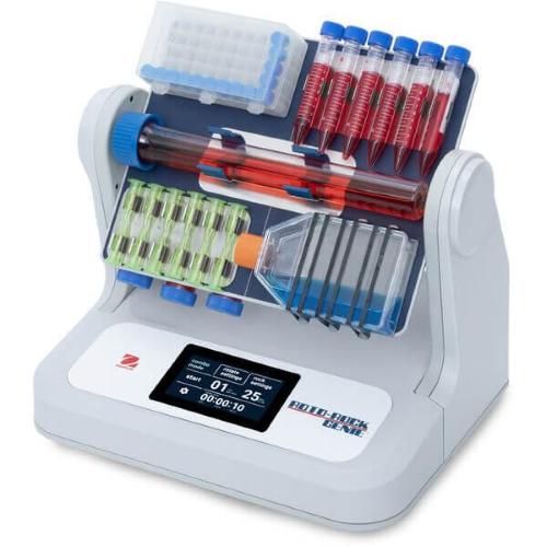 Multi-mode rotator genie mod. RT23(SI-R102EU), velocita oscillazione 1 - 70 rpm, velocita rotazione 1 - 35 rpm, controllo tattile, portata max 4.5 kg, angolo inclinazione 0-25°,  piattaforma 300 x 300 mm, timer 1 s - 5.999 min, display LCD 