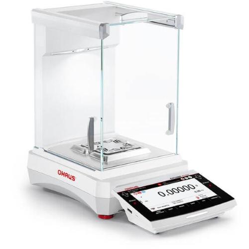 Bilancia analitica Semi-micro EXP125D/AD, portata max. 82/120 g, risoluzione 0.01/0.1 mg, dimensione piatto 80 mm, regolazione automatica interna AutoCal, display Touchscreen TFT da 7" a colori