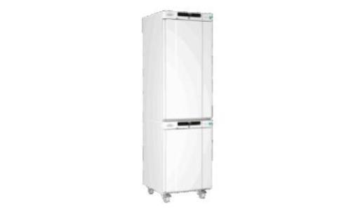 Frigorifero congelatore combinato da laboratorio GRAM BioCompact ll RR310/RF210 LG10, capacità 218 Lt (Frigo +2+15°C), 125 Lt (Congelatore -25°C), display digitale, porta cieca, acciaio verniciato bianco, ventilato, ripiani in acciaio forato
