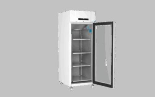 Frigorifero da laboratorio GRAM BioCompact ll RR610 LG 11, capacità 586 litri, temp. -25°C -5°C, display digitale, sistema ventilazione forzata, porta in vetro, allarmi acustici visivi, rum.48.6 db, dim.207.5x69.5x87.5 cm