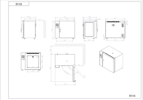 Stufa TCN 115 NEW a convezione naturale,vol.115 Litri, Campo di lavoro: +5-+300°C, Display a LCD retroilluminato, Scarico dati e registrazione tramite chiave USB, 10 programmi memorizzabili, Allarmi visivi ed acustici