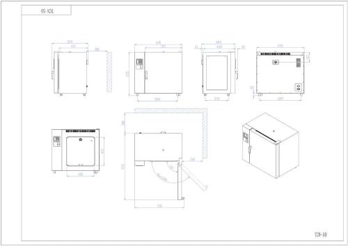 Stufa TCN 50 SUPER NEW a convezione naturale, vol. 50 Litri, Campo di lavoro: +5-+300°C, Display a LCD retroilluminato, Scarico dati e registrazione tramite chiave USB, 10 programmi memorizzabili, Allarmi visivi ed acustici