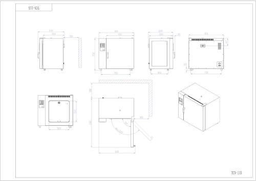 Stufa TCN 115 SUPER NEW a convezione naturale,vol.115 Litri, Campo di lavoro: +5-+300°C, Display a LCD retroilluminato, Scarico dati e registrazione tramite chiave USB, 10 programmi memorizzabili, Allarmi visivi ed acustici