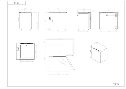 Stufa TCN 200 SUPER NEW a convezione naturale,vol.200 Litri, Campo di lavoro: +5-+300°C, Display a LCD retroilluminato, Scarico dati e registrazione tramite chiave USB, 10 programmi memorizzabili, Allarmi visivi ed acustici