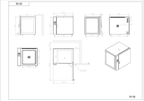 Incubatore ICF 120 NEW a ventilazione forzata, vol. 120 Litri, Campo di lavoro: +5-+80°C, Display LCD retroilluminato, scarico e registrazione dati tramite USB, Allarmi visivi ed acustici 