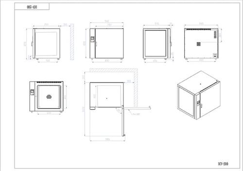 Incubatore ICF 200 SUPER NEW a ventilazione forzata, vol. 200 Litri, Campo di lavoro: +5-+80°C, Display LCD retroilluminato, scarico e registrazione dati tramite USB, Allarmi visivi ed acustici 