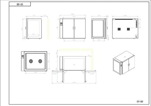 Incubatore ICF 400 SUPER NEW a ventilazione forzata, vol. 400 Litri, Campo di lavoro: +5-+80°C, Display LCD retroilluminato, scarico e registrazione dati tramite USB, Allarmi visivi ed acustici 