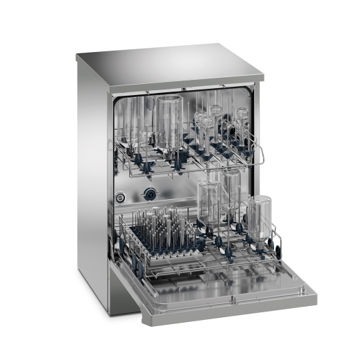 Lavavetrerie da laboratorio GWF16-SC-000, con seconda pompa peristaltica,con condensatore di vapore, lavaggio fino a 95°C, porta a battente in acciaio, display LCD, 20 programmi disponibili + 20 customizzabili