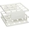 Portaprovette in plastica rigida ad alta resistenza, 16 posti, per provette Ø 25 mm (4 x 4), colore bianco, autoclavabile (1 pz)