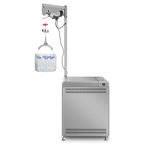 Autoclave verticale da laboratorio VLS60G, capacita 60 L, campo temperatura 60-136 °C, porta a battente in acciaio inox, display LCD, 20 programmi standard + 20 customizzabili