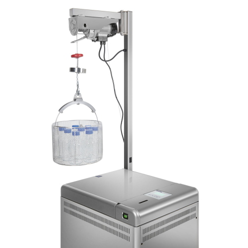 Autoclave verticale da laboratorio VLS60G, capacita 60 L, campo temperatura 60-136 °C, porta a battente in acciaio inox, display LCD, 20 programmi standard + 20 customizzabili
