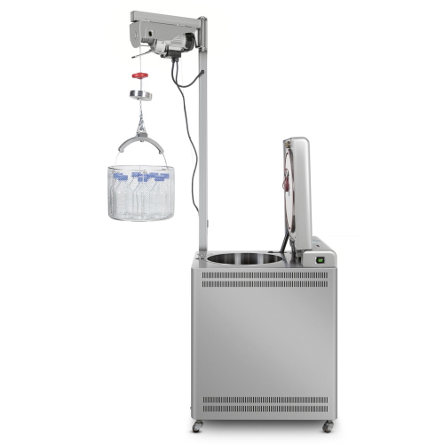 Autoclave verticale da laboratorio VLS60G, capacita 60 L, campo temperatura 60-136 °C, porta a battente in acciaio inox, display LCD, 20 programmi standard + 20 customizzabili