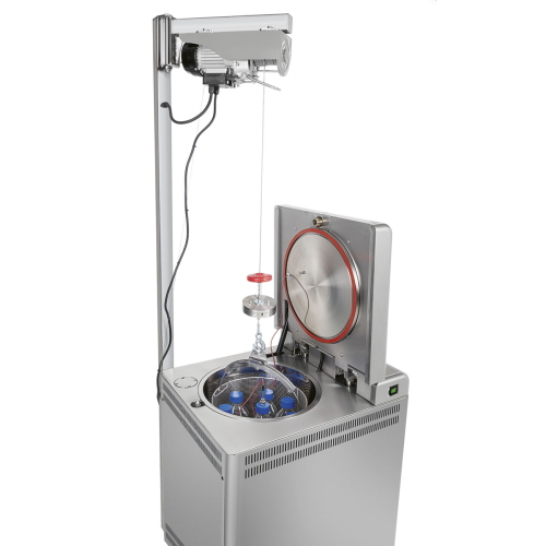 Autoclave verticale da laboratorio VLS60G, capacita 60 L, campo temperatura 60-136 °C, porta a battente in acciaio inox, display LCD, 20 programmi standard + 20 customizzabili
