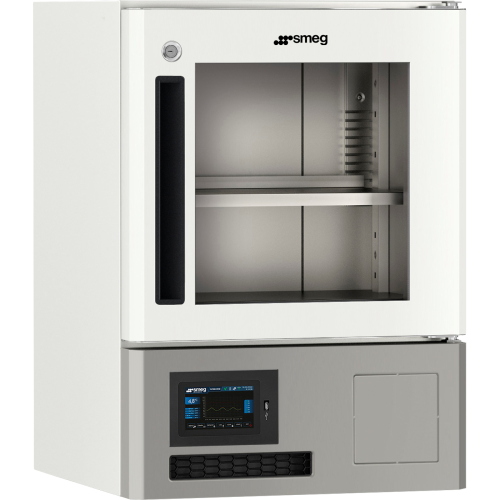 Frigorifero professionale Smeg Evolution FV10G1EVO, capacita 100 L, range temperatura +2/+12 °C, con porta in vetro, display touch screen LED, allarme sonoro e visuale