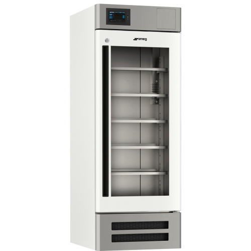 Frigorifero professionale Smeg Evolution FV52G1EVO, capacita 520 L, range temperatura +2/+12 °C, con porta in vetro, display touch screen LED, allarme sonoro e visuale
