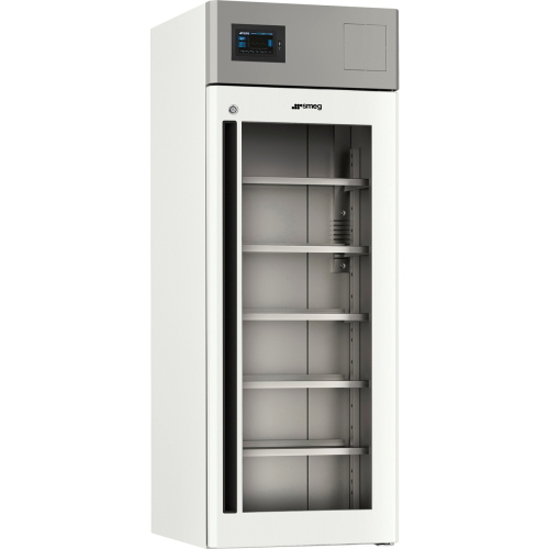 Frigorifero professionale Smeg Evolution FV70G1EVO, capacita 700 L, range temperatura +2/+12 °C, con porta in vetro, display touch screen LED, allarme sonoro e visuale