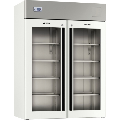 Frigorifero professionale Smeg Basic FV140C2A, capacita 1400 L, range temperatura +2/+12 °C, con doppia porta in vetro, display LCD, allarme sonoro e visuale