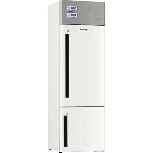 Frigorifero congelatore combinato Smeg Basic DT28CA, capacita 200/100 lt, range temperatura +2/+12 vano frigo °C, -10/-30 vano congelatore °C, con porta cieca, display touch screen LED