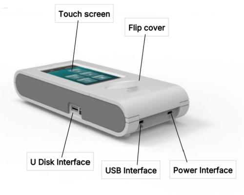 Fluorimetro digitale FR-01 per la quantificazione di acidi nucleici, DNA/RNA/Proteine a singolo canale, campione 1 - 20 uL, rilevatore a tubo fotomoltiplicatore SiPMT, display Touch 5", calibrazione 2 o 3 punti, USB