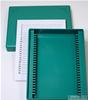 Scatola portavetrini, Polistirene antiurto (PS), 25 posti, colore verde, per vetrini 26x76mm, coperchio rigido, con scheda classificatore