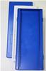 Scatola portavetrini, Polistirene antiurto (PS), 50 posti, colore blu, per vetrini 26x76mm, coperchio rigido, con scheda classificatore