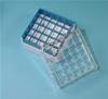 CryoBox - Scatola per congelamento in azoto liquido, policarbonato (PC), 25 posti (5x5), per cryovials 1.0/2.0 mL, colore blu, griglia interna rigida, coperchio trasparente con codici alfanumerici, dim. 76 x 76 x 52 mm