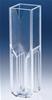 Cuvette monouso per spettrofotometria standard, PS polistirene ottico, cap. 1,5 - 3 mL tipo Semi-micro, P.O. 10 mm, 2 facce ottiche (100 pz, box)