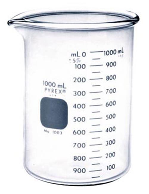 Biogenerica Vetreria - Bicchieri - 1400354R Bicchieri in vetro Pyrex cap.  250 mL tipo pesante graduato con becco forma bassa (12 pz)