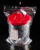 Contenitori per urine con tappo a vite cap. 150 mL, 60x75 mm, polistirene (PS) tappo a vite rosso, con etichetta, sterili confezione singola (150 pz)